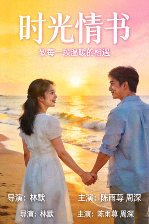 爱情文艺电影海报 - 温馨浪漫故事