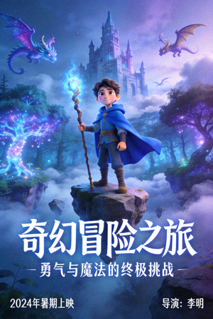 动画电影海报 - 奇幻冒险故事